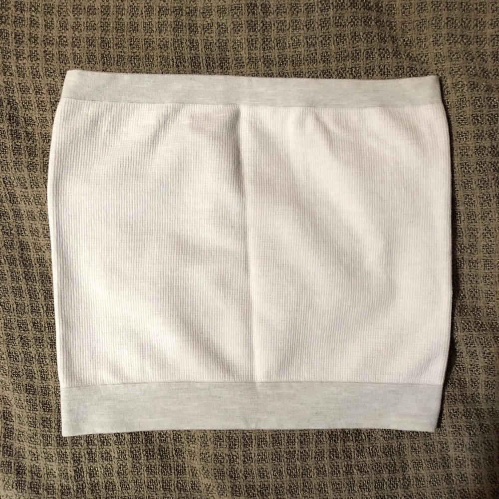 Out from under white/grey seamless crop top